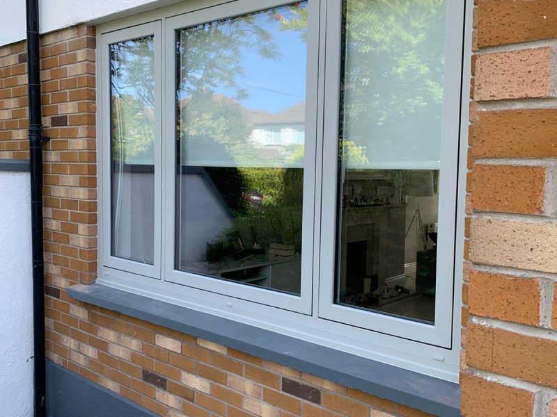 flush grey pvc window