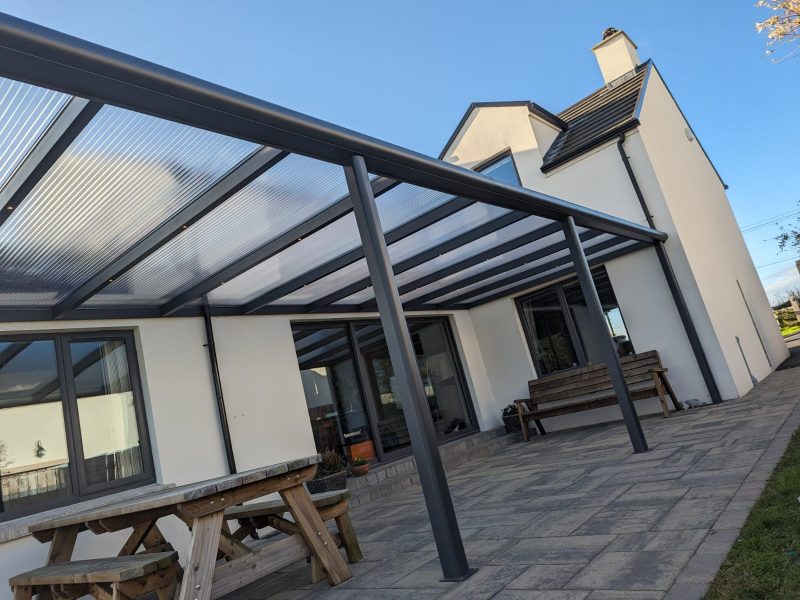 aluminium veranda with led lights